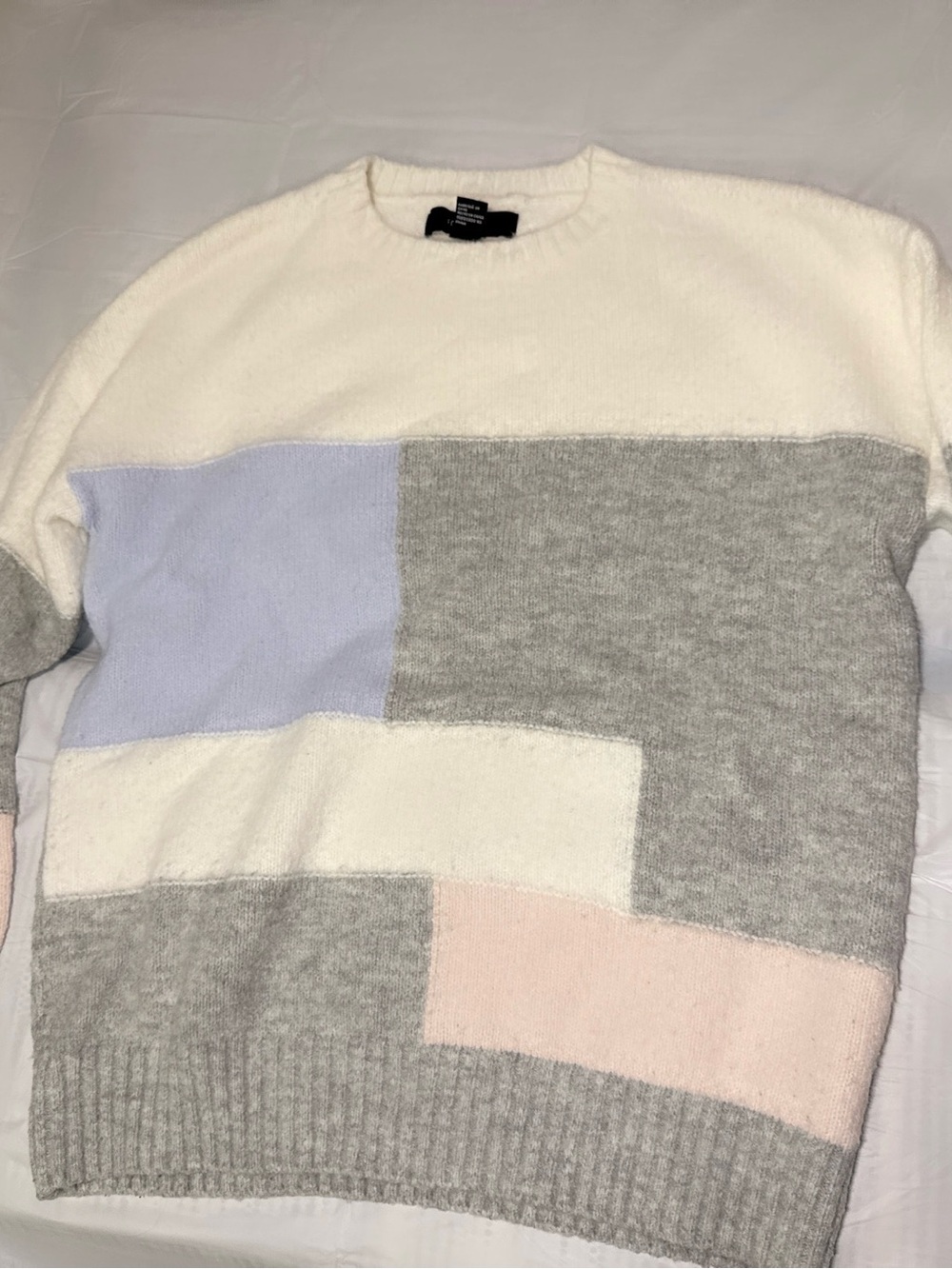 Forever 21 Pastel Color Block Crewneck Sweater
